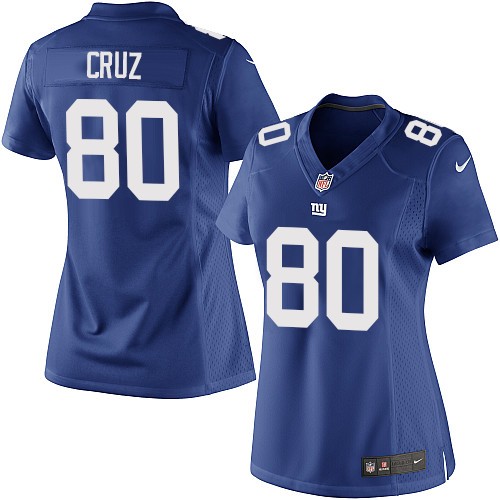 Women's Elite Victor Cruz Nike Jersey Royal Blue Home - #80 NFL New York Giants